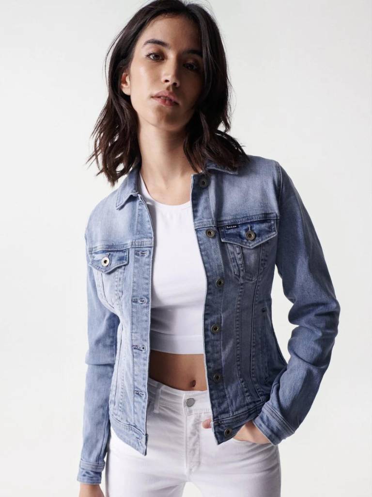 Salsa Jeans Denim Trucker Jacket XS Medium Light