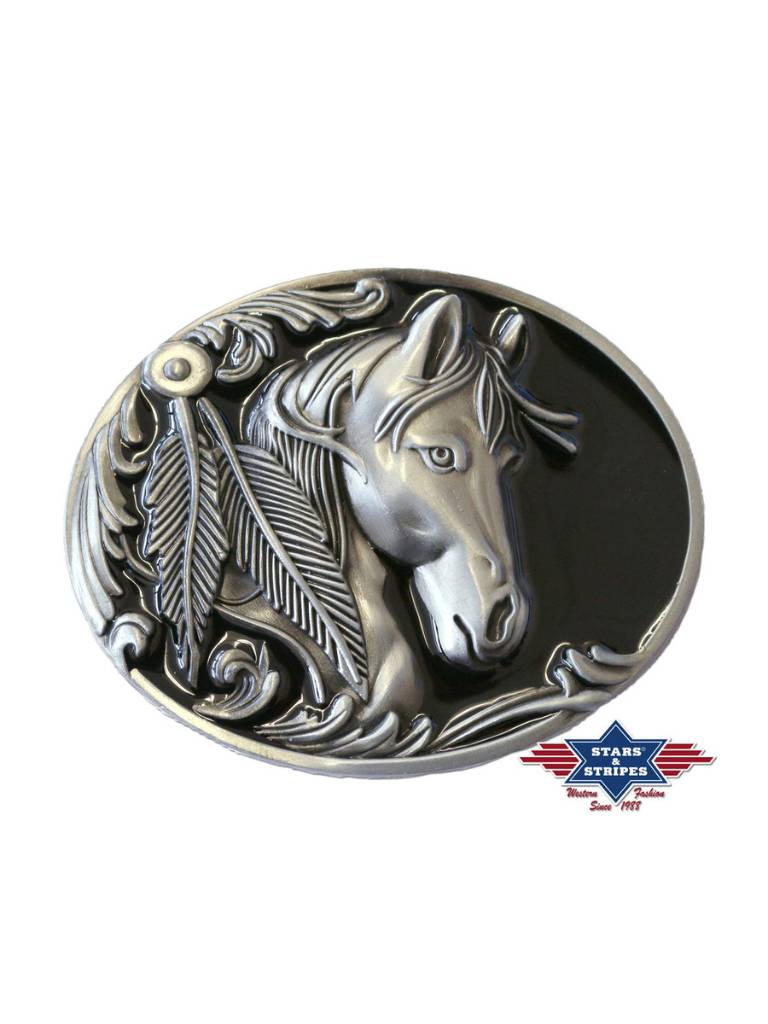 Stars & Stripes Buckle Pferdeemblem - Salathé Jeans & Army Shop AG Stars & Stripes Buckle Pferdeemblem - Salathé Jeans & Army Shop AG