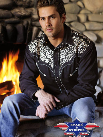 Stars & Stripes Henry Western Hemd - Salathé Jeans & Army Shop AG Stars & Stripes Henry Western Hemd - Salathé Jeans & Army Shop AG