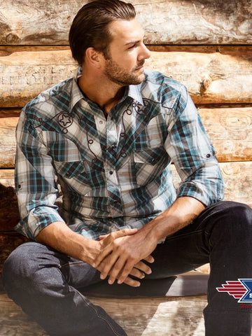 Stars & Stripes Jeff Blue Western Hemd - Salathé Jeans & Army Shop AG Stars & Stripes Jeff Blue Western Hemd - Salathé Jeans & Army Shop AG