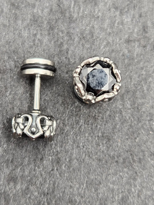 Rock2You Ohrstecker mit Drehverschluss Black Rose