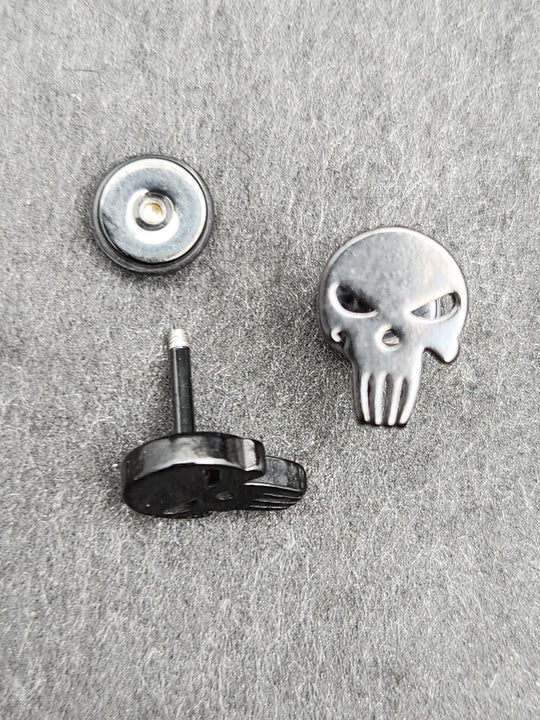 Rock2You Ohrstecker mit Drehverschluss Black Skull