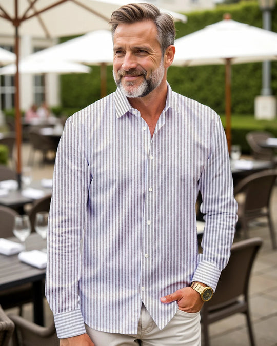 Manilo Herren Leinen Freizeithemd