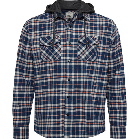 North 56Denim Hooded checked over shirt