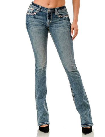 Grace in LA Women Bootcut Jeans Americana L32