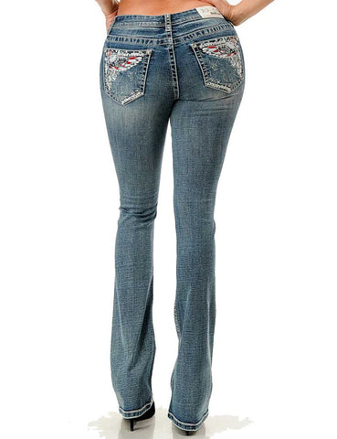 Grace in LA Women Bootcut Jeans Americana L32