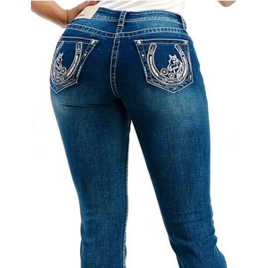 Grace in LA Women Horse Bootcut Jeans