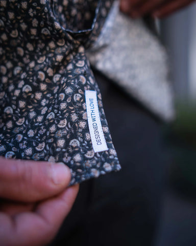 Manilo Herren Cord-Hemd mit Blumenprint