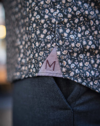 Manilo Herren Cord-Hemd mit Blumenprint
