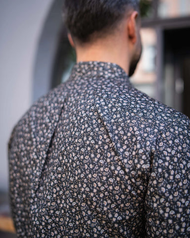 Manilo Herren Cord-Hemd mit Blumenprint
