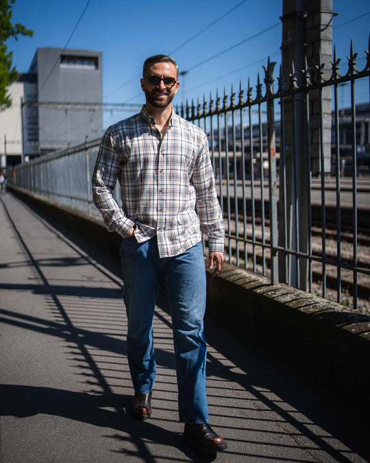 Manilo Herren Flanellhemd mit Karomuster