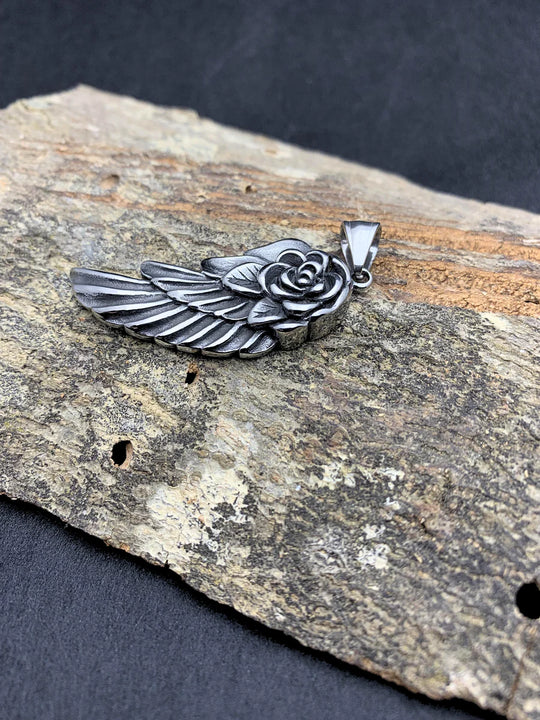 Rock2You Edelstahlanhänger Wings Rose 2