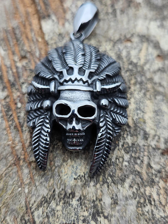 Rock2You Edelstahlanhänger Indian Skull