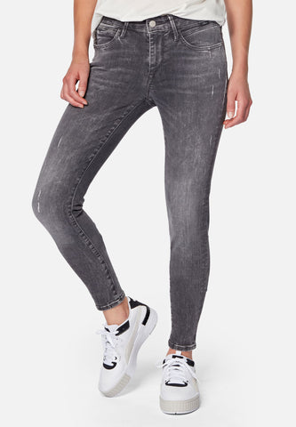 Mavi Adriana Stretch Jeans Dark Grey Distressed Glam