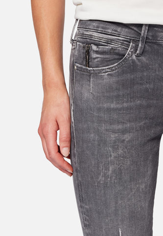 Mavi Adriana Stretch Jeans Dark Grey Distressed Glam