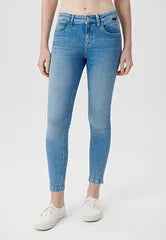 Mavi Adriana Stretch Jeans Mid Aqua Blue Str