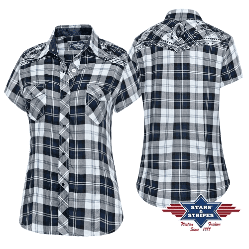 Stars & Stripes Pasadena Short Blue Western Bluse