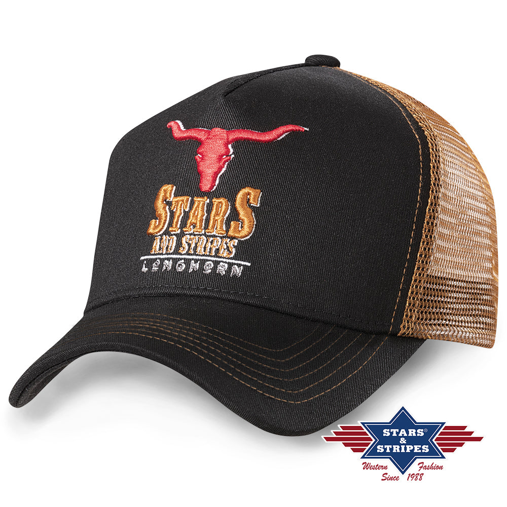 Stars & Stripes Trucker Cap Black Longhorn