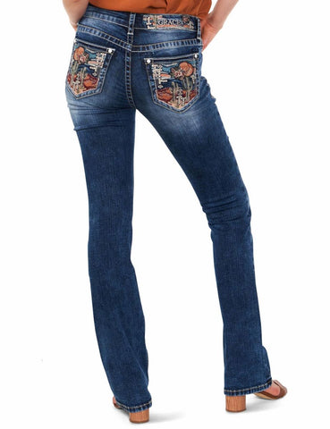 Grace in LA Women Cactus Col Jeans Bootcut L32