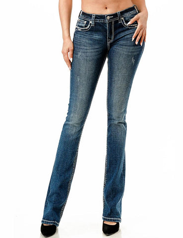 Grace in LA Women Horse Shoe Jeans Bootcut L32