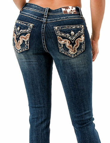 Grace in LA Women Jeans Horsehide Leather L32