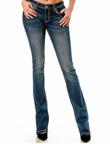 Grace in LA Women Jeans Horsehide Leather L32