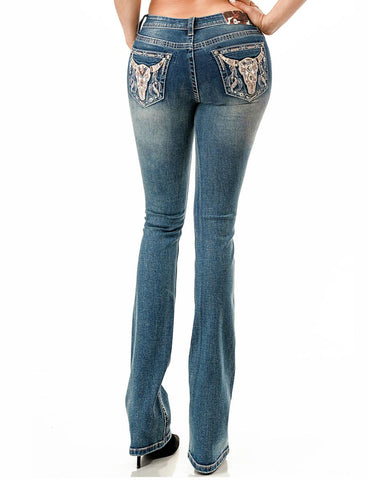 Grace in LA Women Jeans Steer Head L32