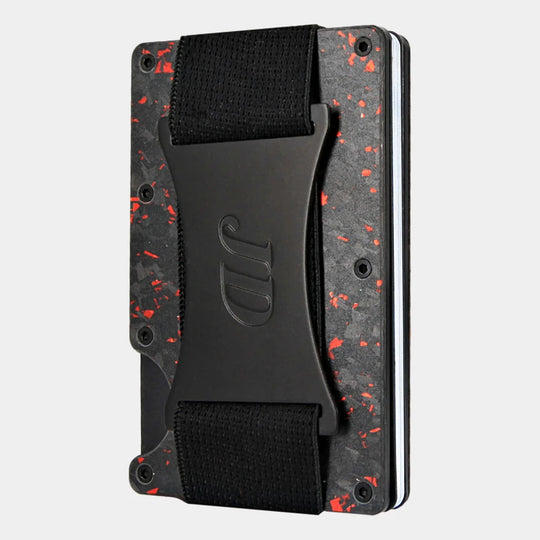 James Dixon Forged Carbon Wallet Matt Black Red