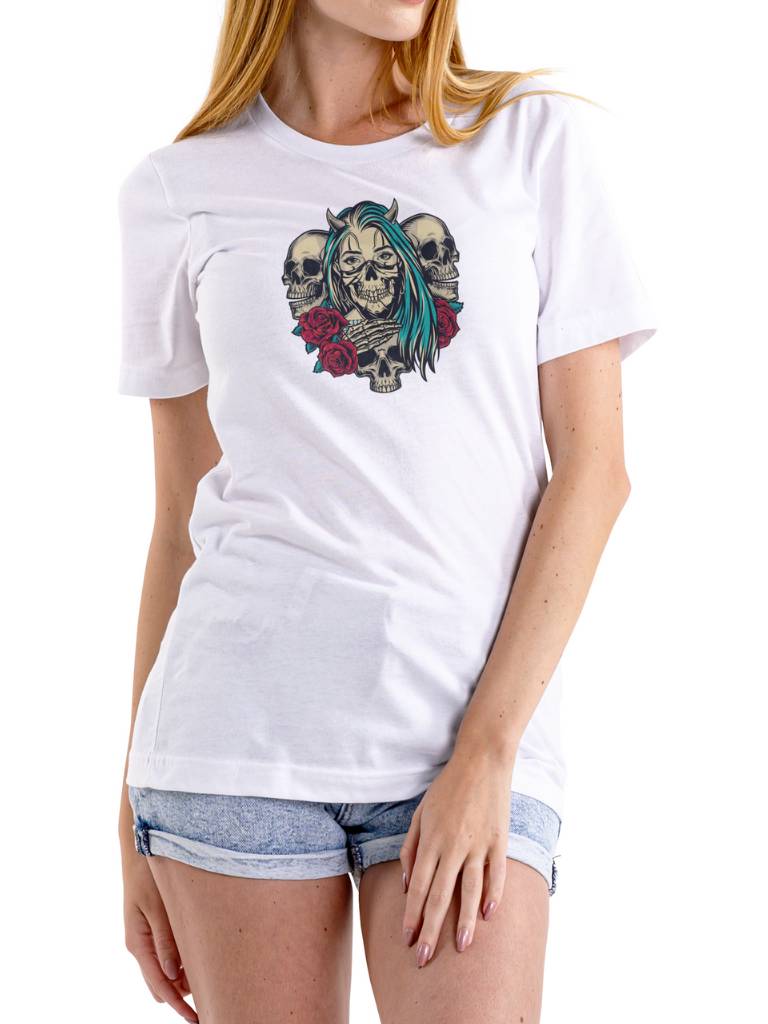 T-Shirt Girl with Skulls