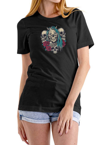 T-Shirt Girl with Skulls
