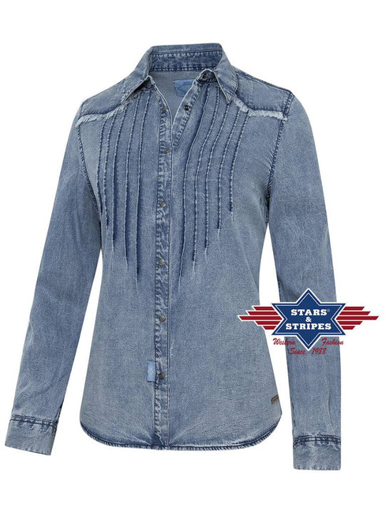 Stars & Stripes Blue Western Bluse