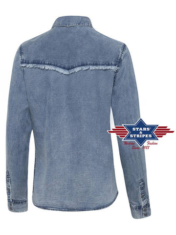 Stars & Stripes Blue Western Bluse - Salathé Jeans & Army Shop AG