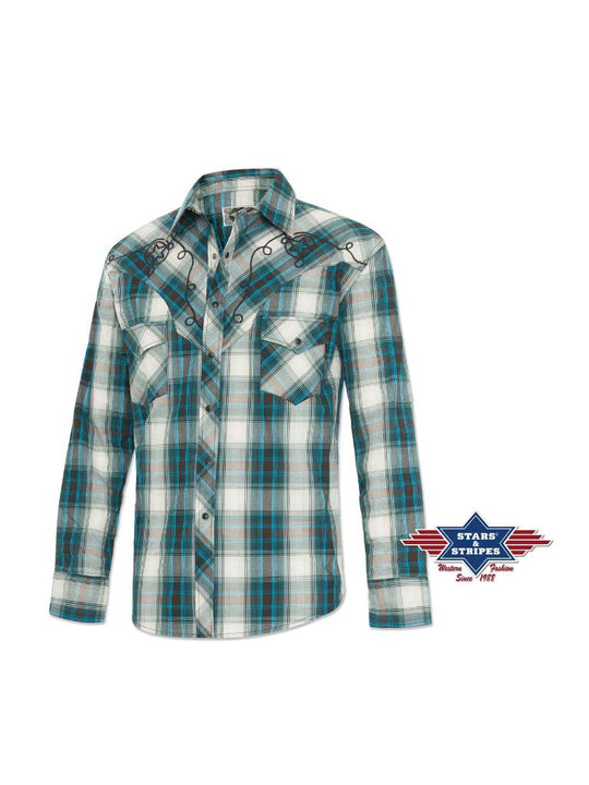 Stars & Stripes Jeff Blue Western Hemd