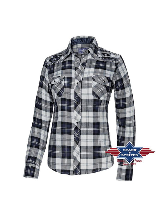 Stars & Stripes Pasadena Blue Western Bluse