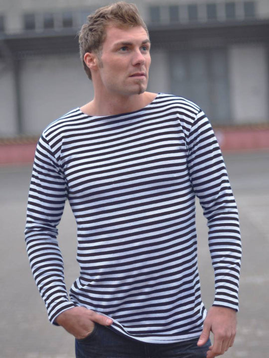 Sturm Russ. Marine Pullover Gestreift Sommer